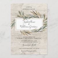 Simple Rustic Wedding White Wood & Watercolor Herb