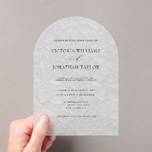 Simple Rustic White Wedding Acrylic Invitations