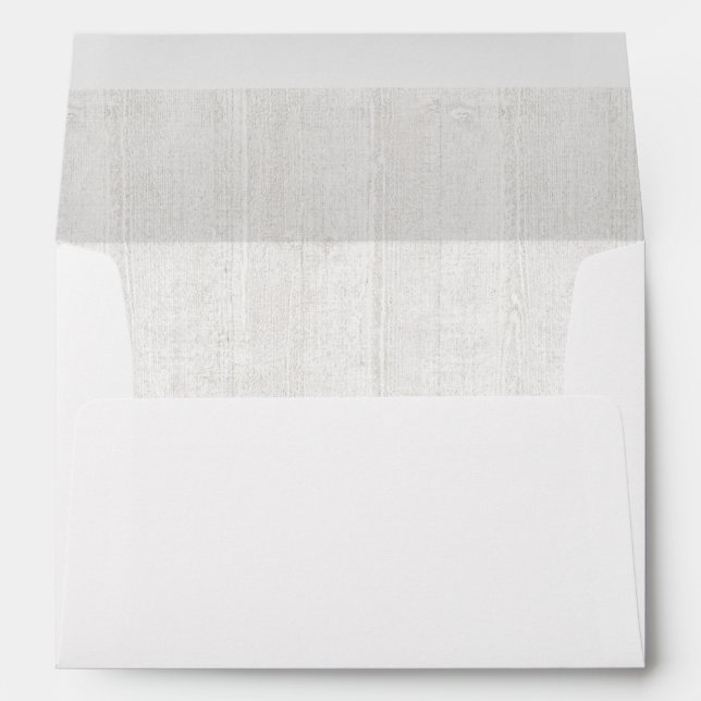 Simple Rustic White Wood 5 x 7 Custom Wedding Envelope (Back (Bottom))