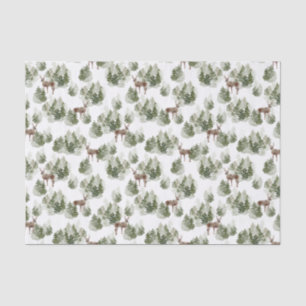 Simple Rustic Winter Forest Watercolor Christmas Tissue Paper