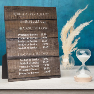 Simple Rustic Wood Business Pricing/Service Plaque