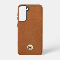 Simple Sable Leather Gold Monogram