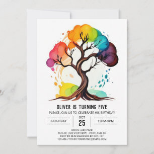 Simple Sacred Tree Birthday Invitation