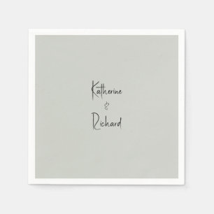 Simple Sage Custom Wedding Cocktail  Napkins