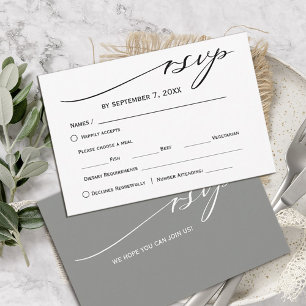 Simple Sage Green and White RSVP Card