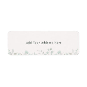 Simple Sage Green Botanical Minimal Return Address