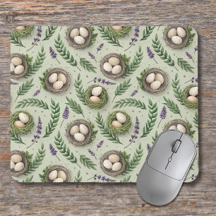 Simple Sage Green Easter Eggs Lavender Nest Mouse Mat