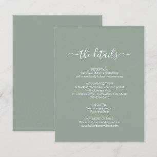 Simple Sage Green Enclosure Card