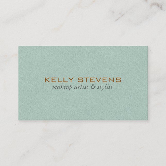 Simple Sage Green Faux Linen Texture Look Business Card (Front)