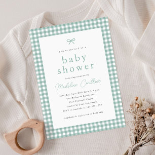 Simple Sage Green Gender Neutral Baby Shower Invitation