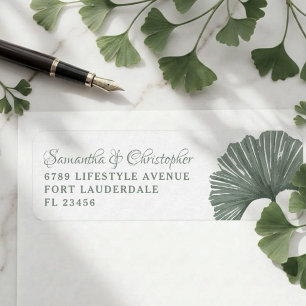 Simple Sage Green Ginkgo leaf Wedding