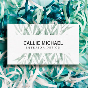 Simple Sage Green Leaf Business Card