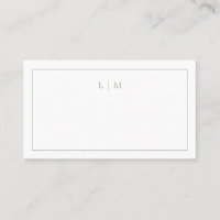 Simple Sage Green Monogram Elegant Wedding