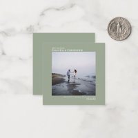Simple Sage Green Wedding Save the Date Photo Mini