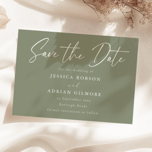 Simple Sage Minimal Modern Wedding Save The Date