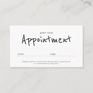 simple salon appointment card