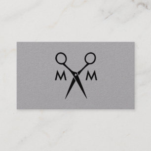 Simple Salon Shears Monogram Business Card