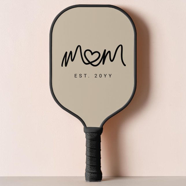 Simple Sand Brown Script Cute Modern Best Mum Ever Pickleball Paddle (Simple Sand Brown Script Cute Modern Best Mom Ever Pickleball Paddle)