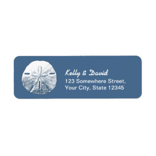 Simple Sand Dollar Navy Blue Return Address Labels