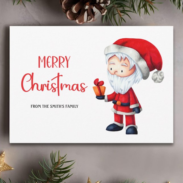 Simple Santa Claus Merry Christmas Holiday Card (Creator Uploaded)