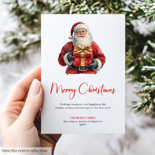 Simple Santa Claus Modern Script Font Holiday Card