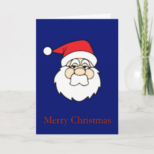 Simple Santa on Blue - A Christmas Card