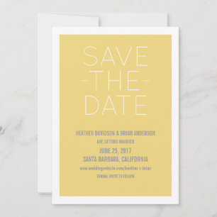 Simple Save the Date Invite, Yellow Invitation