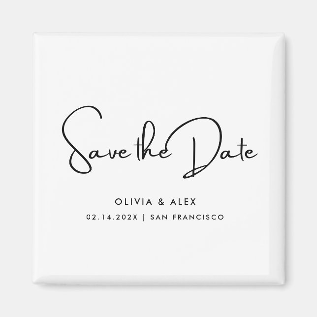 Simple Save The Date  Magnet (Front)