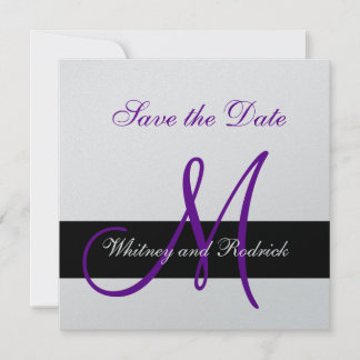 Simple Save the Date Monogram Announcement Card