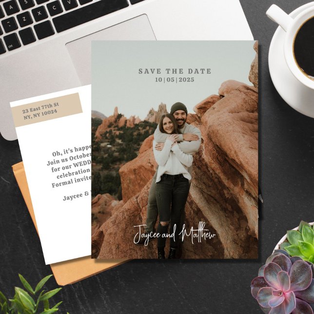 Simple Save the Date Photo Postcard (Creator Uploaded)
