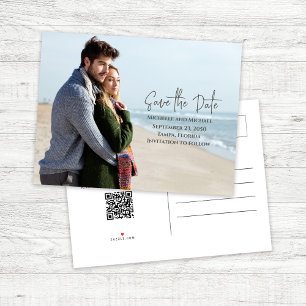Simple Save the Date Photo Wedding Announcement Postcard
