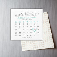 Simple Save the Date Wedding Calendar