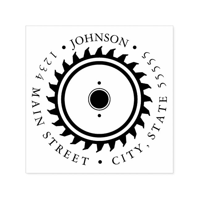 Simple Saw Blade Silhouette Return Label Self-inking Stamp (Design)