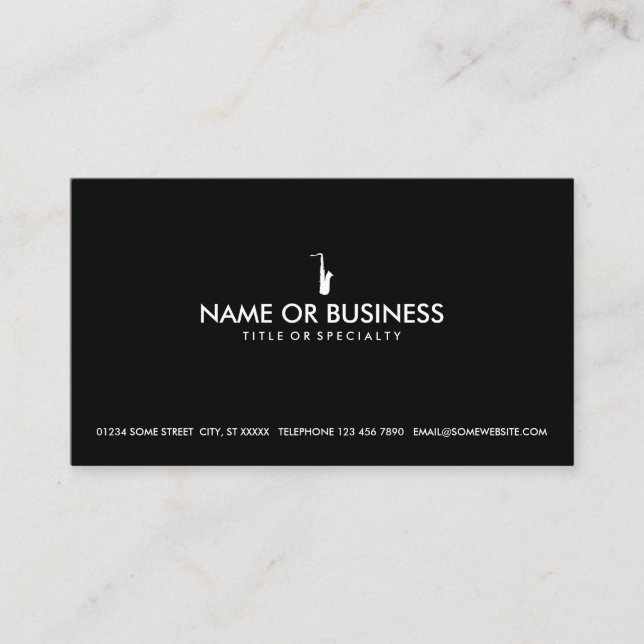simple saxophone business card (Front)