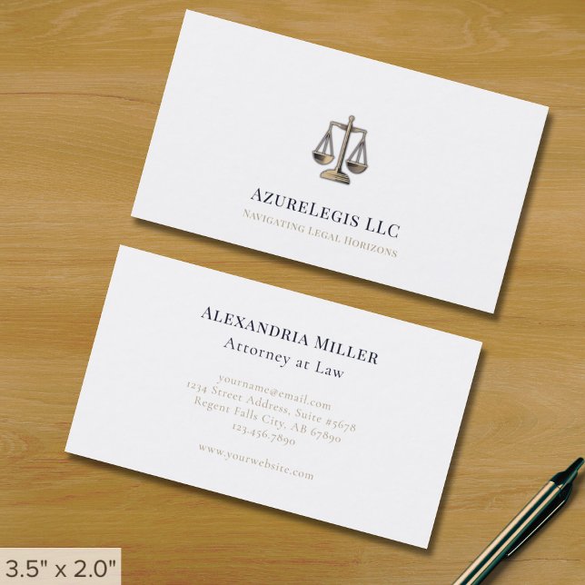 Simple Scales of Justice Business Card (Creator Uploaded)