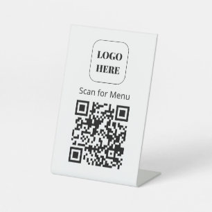 Simple "Scan for Menu" Pedestal Sign