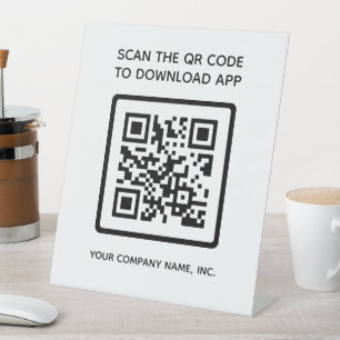 Simple Scan QR Code to Download App Company Pedestal Sign