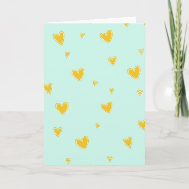 Simple Scattered Hearts Card (Front)