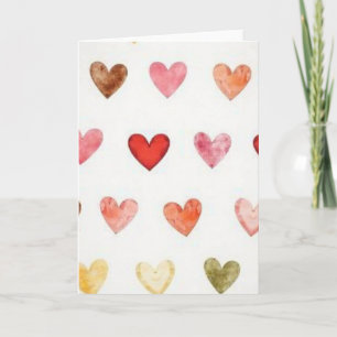 Simple Scattered Watercolor Hearts Card
