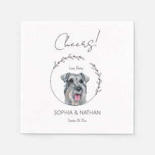 Simple Schnauzer Dog Wedding Cocktail Napkins