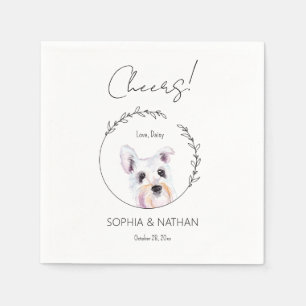 Simple Schnauzer Dog Wedding Cocktail Napkins