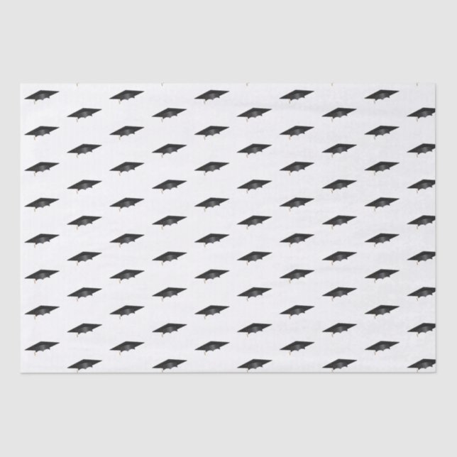 Simple School College University Graduation Cap Tissue Paper (Front)