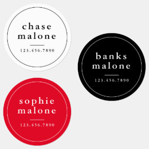 Simple School Colours Waterproof Name