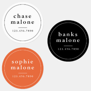 Simple School Colours Waterproof Name