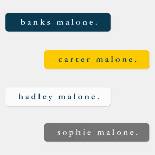 Simple School Colours Waterproof Name