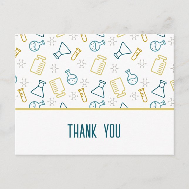 Simple Scientific Laboratory Equipment Thank You Postcard (Front)