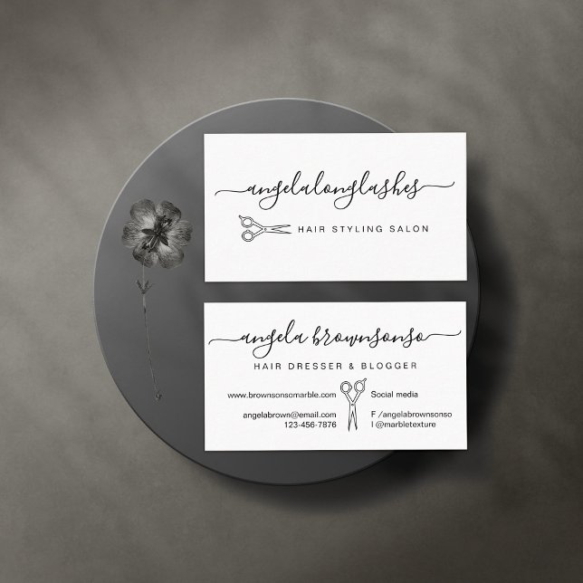 Simple Scissor Hairdresser Hair Stylist Business Card (Creator Uploaded)