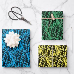 Simple Scribble Angle Multi Colour Backgrounds Wrapping Paper Sheet