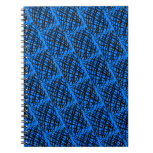 Simple Scribble Black Angled Blue Notebook
