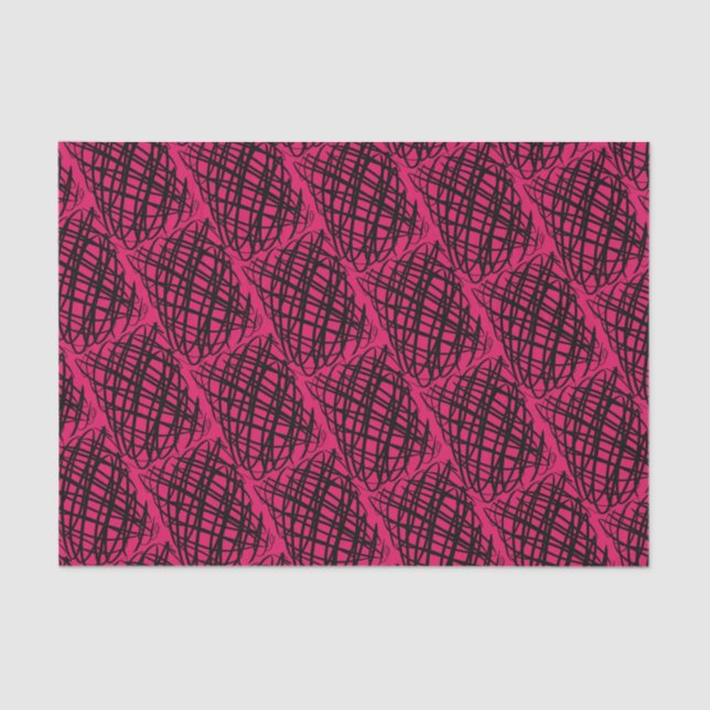 Simple Scribble | Black | Angled | Ruby | Tissue Paper (Front)